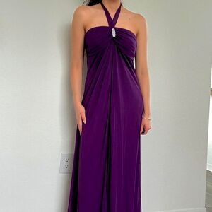 Vintage Purple Halter Maxi Dress